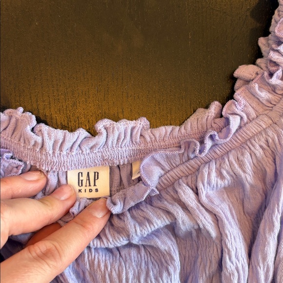 Gap Factory Kids Warm Purple Violet Crinkle Peplum Top Size 5 - Picture 3 of 4